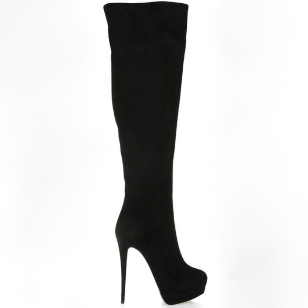 Giuseppe Zanotti FW2012 Archival Eva 105 Black Suede Tall Boots